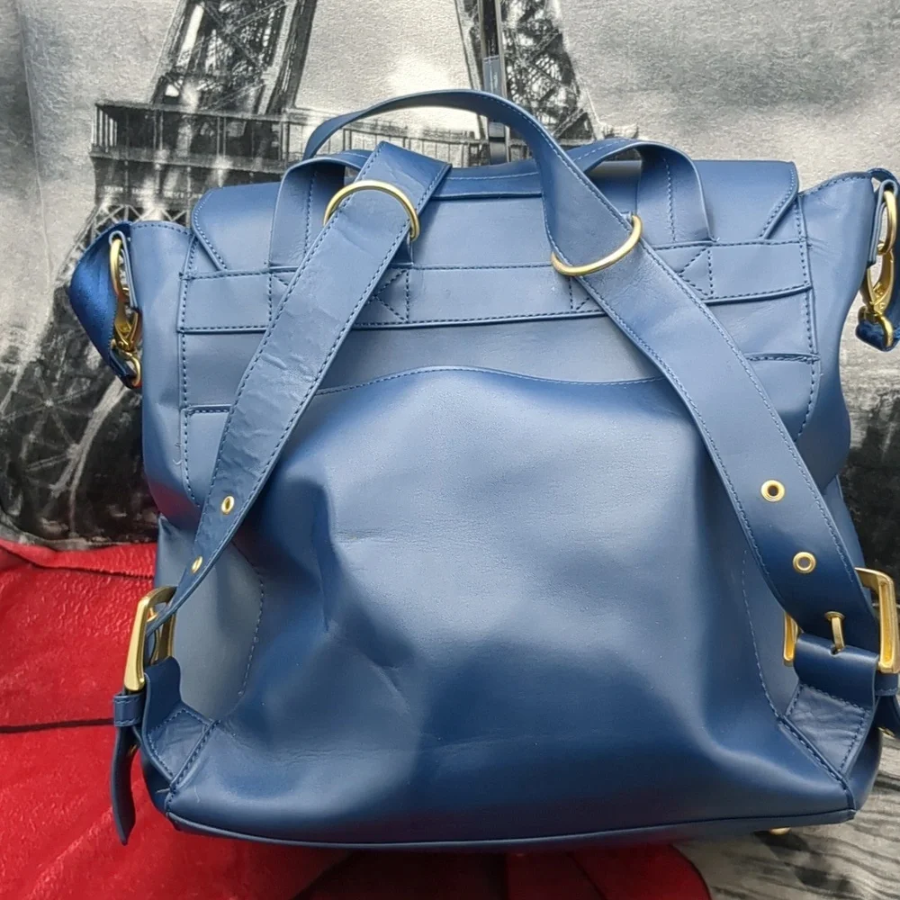 JJ Cole Vegan Leather Brookmont Backpack Diaper Bag Blue